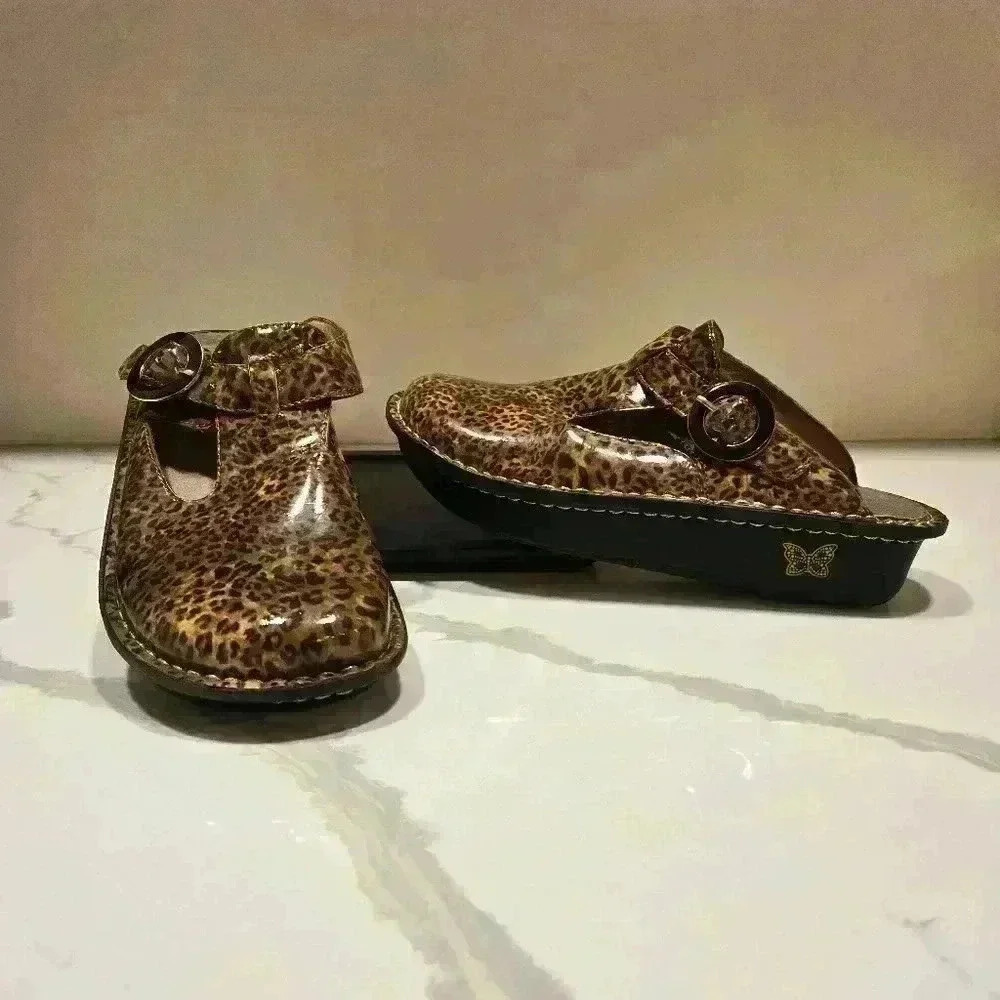 Alegria Limited Edition Safari Clogs Leopard Womens Size 7
